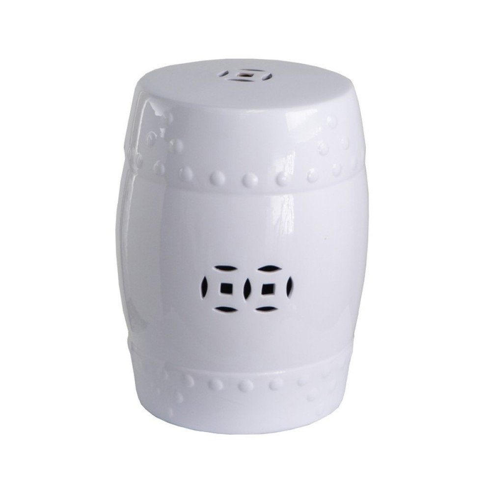 Artekko Zella Λευκό Κεραμικό Σκαμπό (33x33x45)cm Artekko Zella Λευκό Κεραμικό Σκαμπό (33x33x45)cm