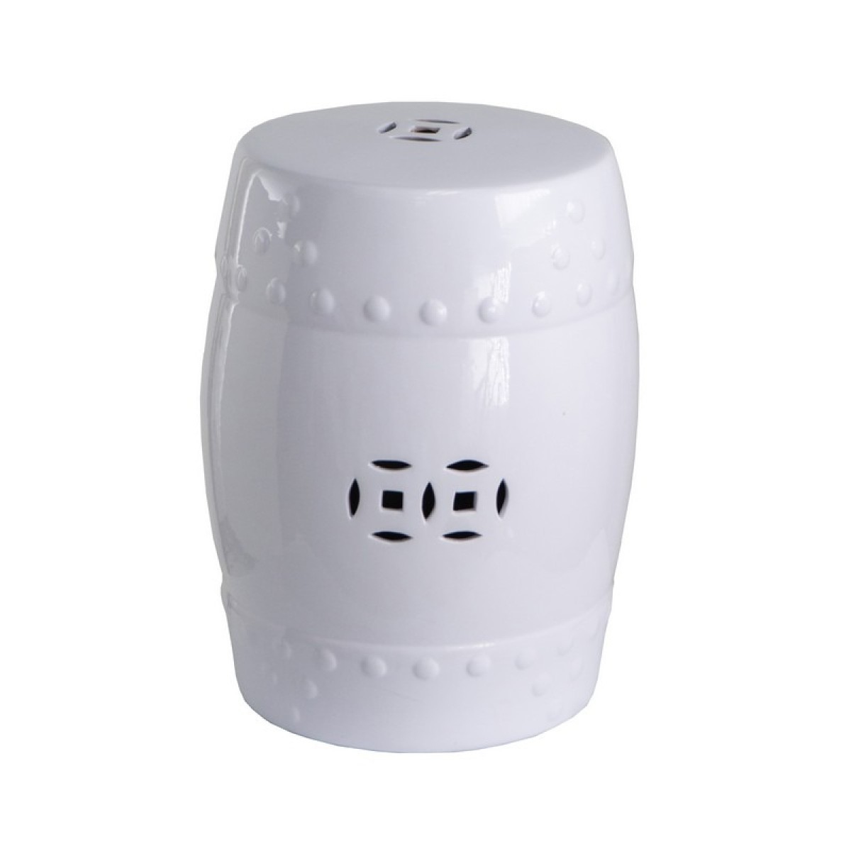 Artekko Zella Λευκό Κεραμικό Σκαμπό (33x33x45)cm Artekko Zella Λευκό Κεραμικό Σκαμπό (33x33x45)cm