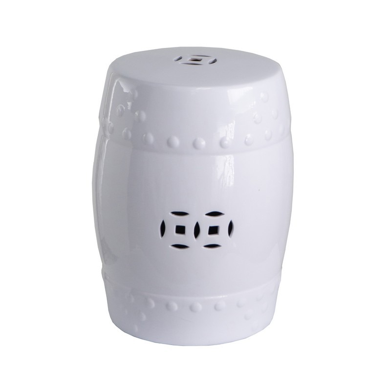 Artekko Zella Λευκό Κεραμικό Σκαμπό (33x33x45)cm Artekko Zella Λευκό Κεραμικό Σκαμπό (33x33x45)cm