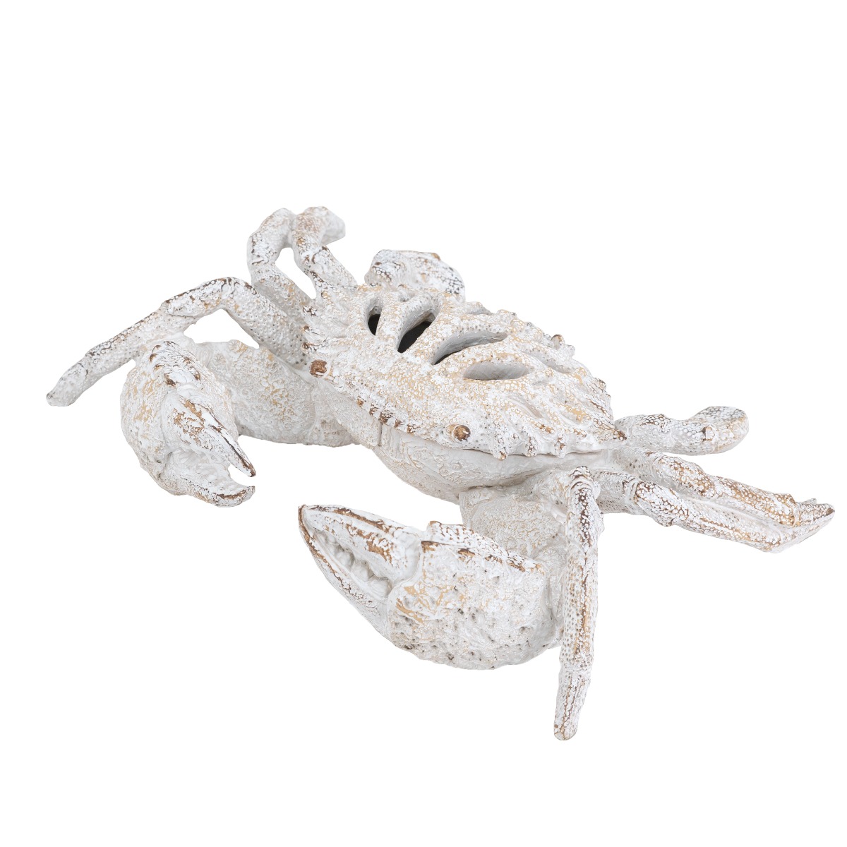 Artekko Coral Διακοσμητικό Επιτραπέζιο Κοραλλένιο Καβούρι Ρητίνη Λευκό (27.8x18.8x6.8)cm