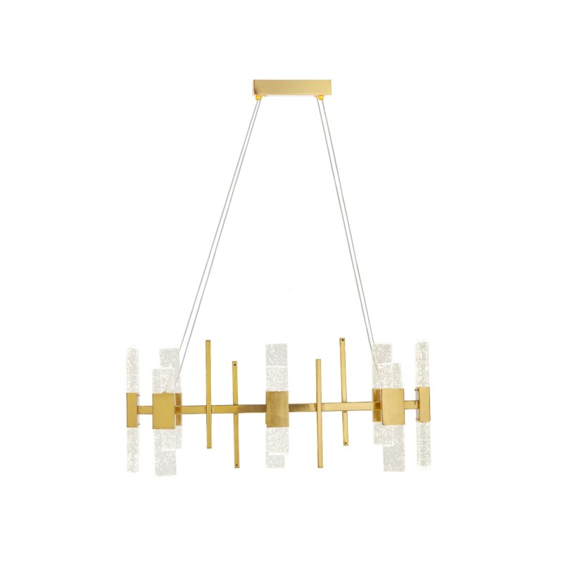 Artekko Zucca Φωτιστικό Οροφής Γυαλί Μέταλλο Χρυσό (70x20x100)cm