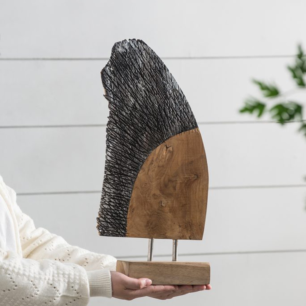 Artekko Woody Επιτραπέζιο Διακοσμητικό από Ξύλο Teak (32x10x40)cm