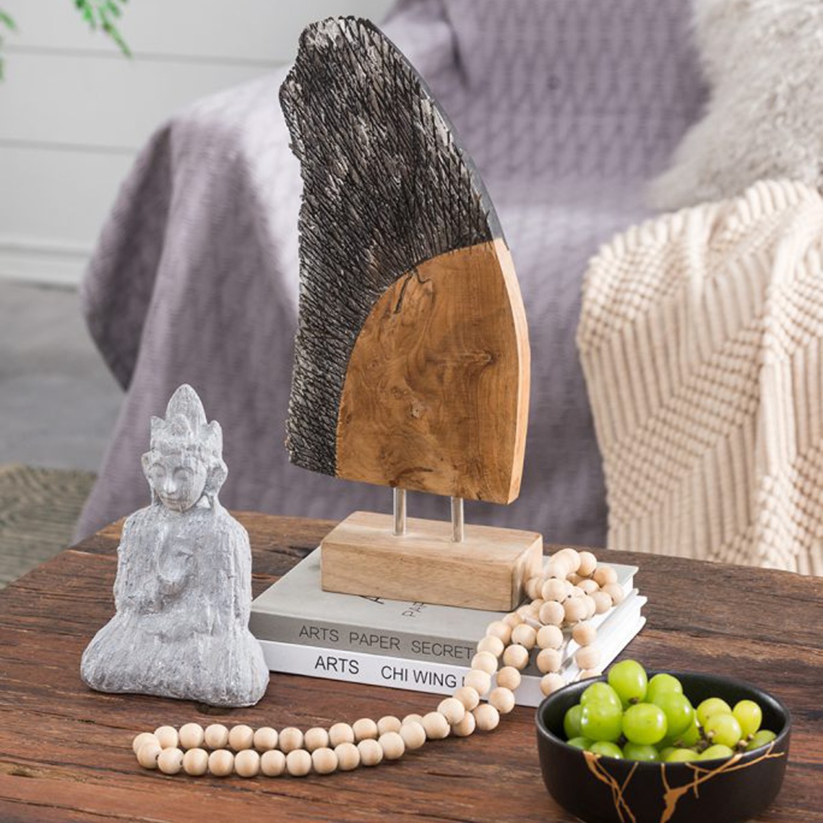 Artekko Woody Επιτραπέζιο Διακοσμητικό από Ξύλο Teak (32x10x40)cm