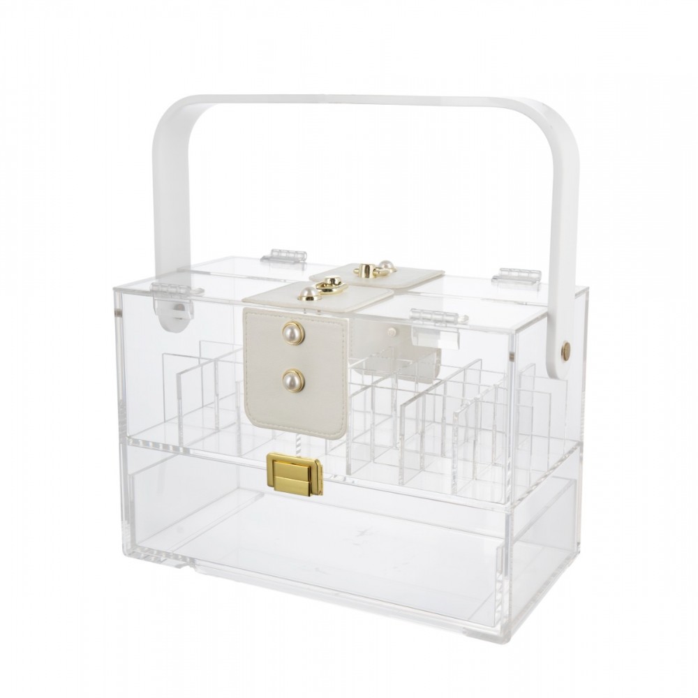 Artekko Acrylic Διακοσμητικό Κουτί Κοσμηματοθήκη Ακρυλικό Διάφανο (24x12.1x16)cm