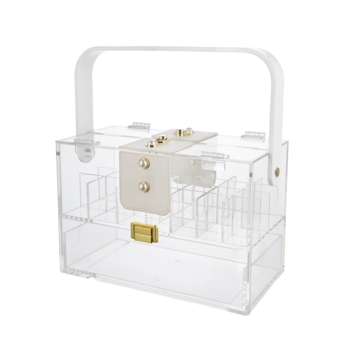 Artekko Acrylic Διακοσμητικό Κουτί Κοσμηματοθήκη Ακρυλικό Διάφανο (24x12.1x16)cm
