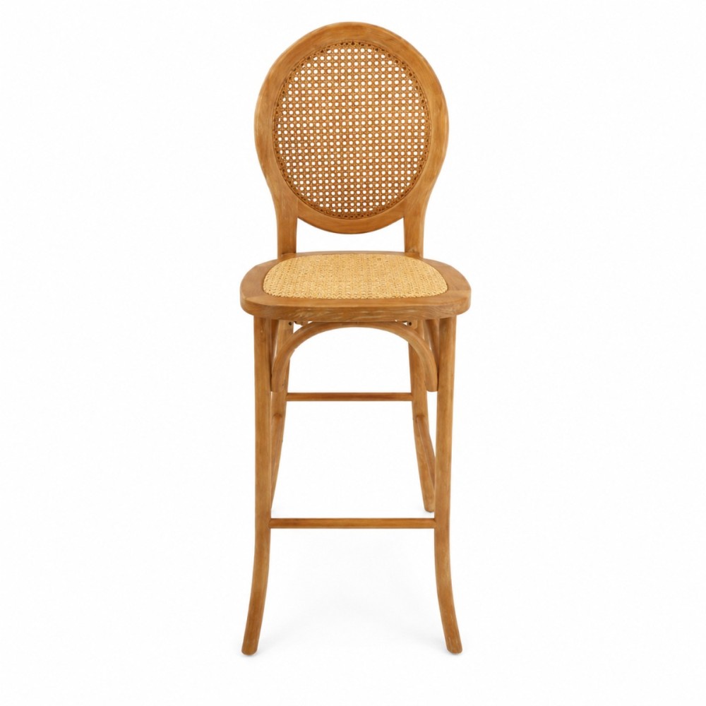 Artekko Sorento Καφέ Σκαμπό Μπαρ από Ξύλο Toon και Ρατάν (50x50x124)cm