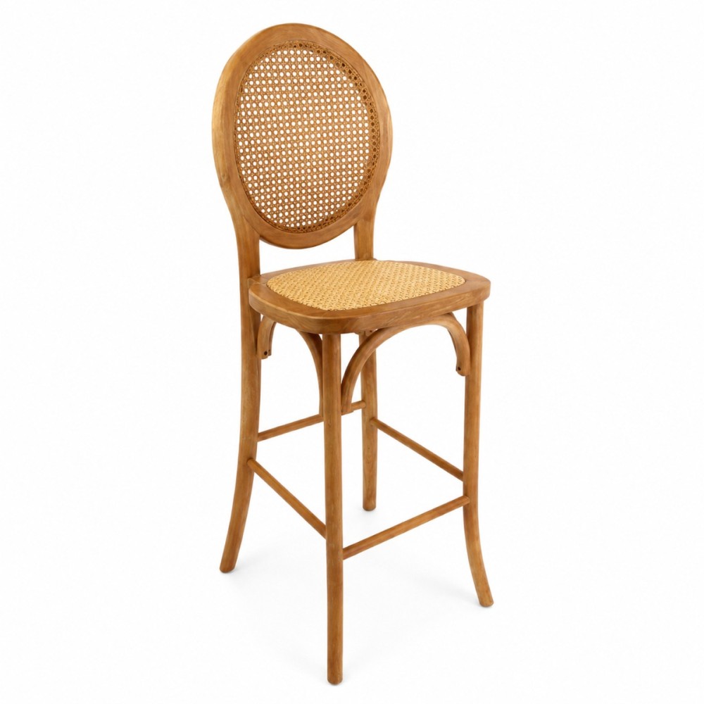 Artekko Sorento Καφέ Σκαμπό Μπαρ από Ξύλο Toon και Ρατάν (50x50x124)cm