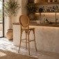 Artekko Sorento Καφέ Σκαμπό Μπαρ από Ξύλο Toon και Ρατάν (50x50x124)cm
