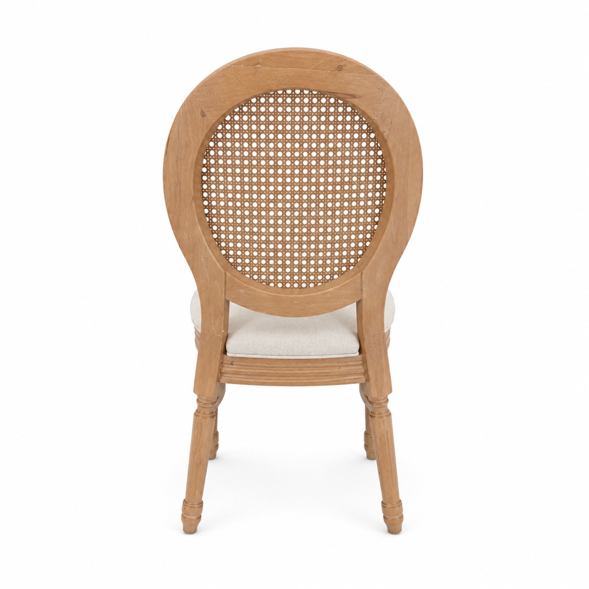 Artekko Vittoro Καφέ Καρέκλα από Birch Wood με Μπεζ Ύφασμα και Ρατάν (54x59x92)cm