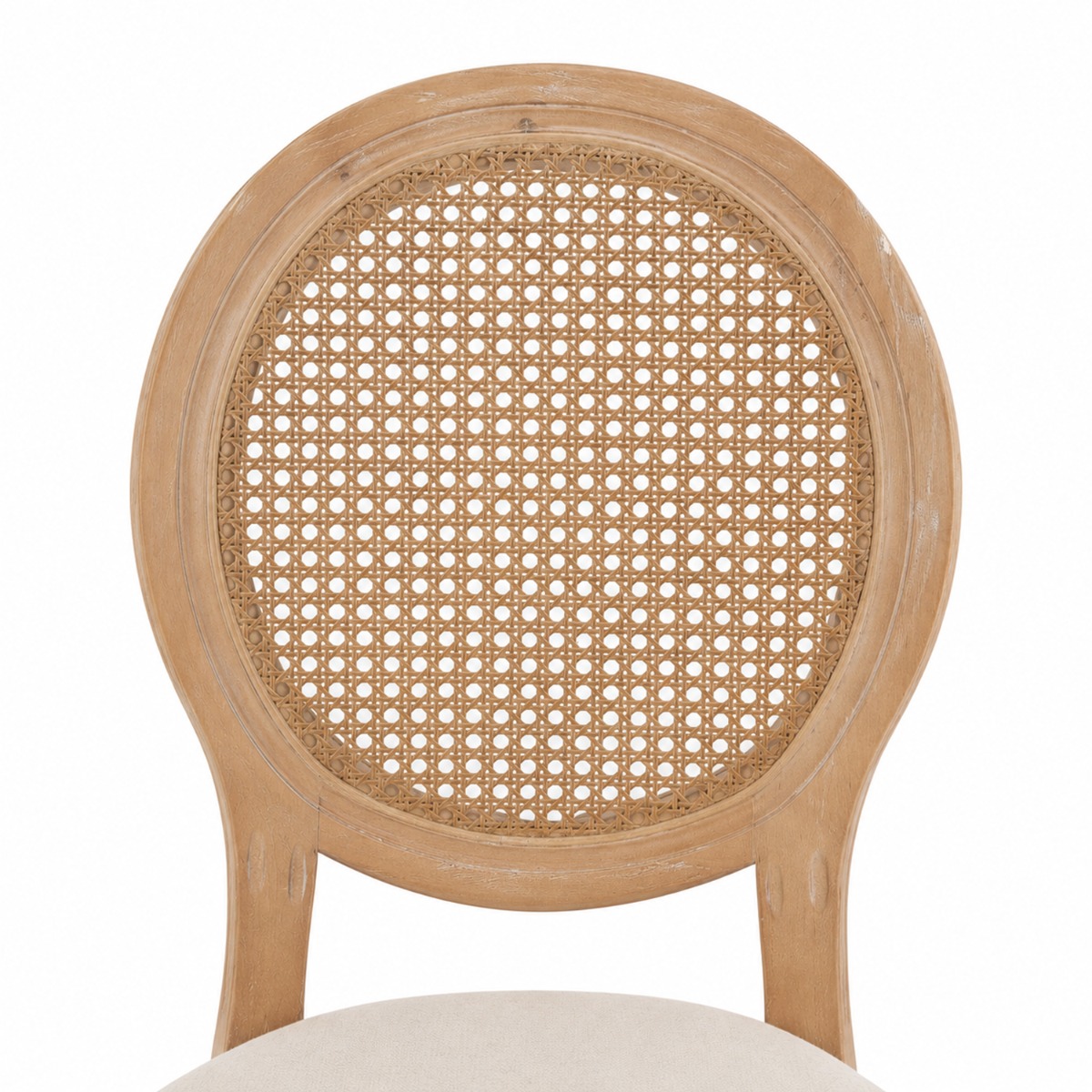 Artekko Vittoro Καφέ Καρέκλα από Birch Wood με Μπεζ Ύφασμα και Ρατάν (54x59x92)cm