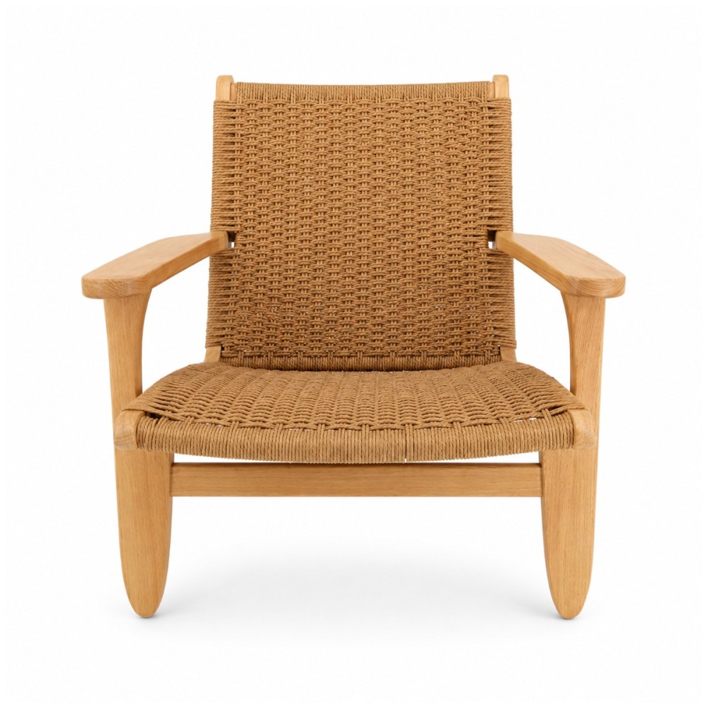Artekko Lazy Καφέ Καρέκλα από Ash Wood με Σχοινί (56x56x78)cm