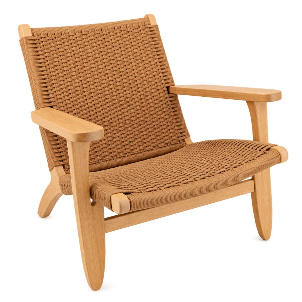 Artekko Lazy Καφέ Καρέκλα από Ash Wood με Σχοινί (56x56x78)cm