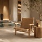 Artekko Lazy Καφέ Καρέκλα από Ash Wood με Σχοινί (56x56x78)cm