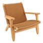Artekko Lazy Καφέ Καρέκλα από Ash Wood με Σχοινί (56x56x78)cm