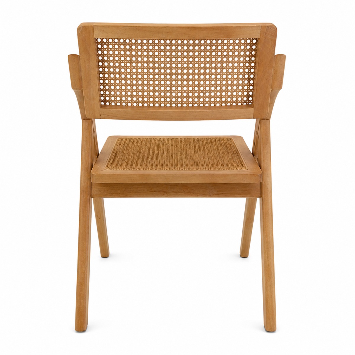 Artekko Lazy Καφέ Αναδιπλούμενη Καρέκλα από Rubberwood με Ρατάν (53x61x76)cm Κλειστή (53x8x90)cm