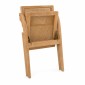 Artekko Lazy Καφέ Αναδιπλούμενη Καρέκλα από Rubberwood με Ρατάν (53x61x76)cm Κλειστή (53x8x90)cm