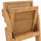 Artekko Lazy Καφέ Αναδιπλούμενη Καρέκλα από Rubberwood με Ρατάν (53x61x76)cm Κλειστή (53x8x90)cm