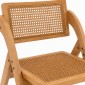 Artekko Lazy Καφέ Αναδιπλούμενη Καρέκλα από Rubberwood με Ρατάν (53x61x76)cm Κλειστή (53x8x90)cm