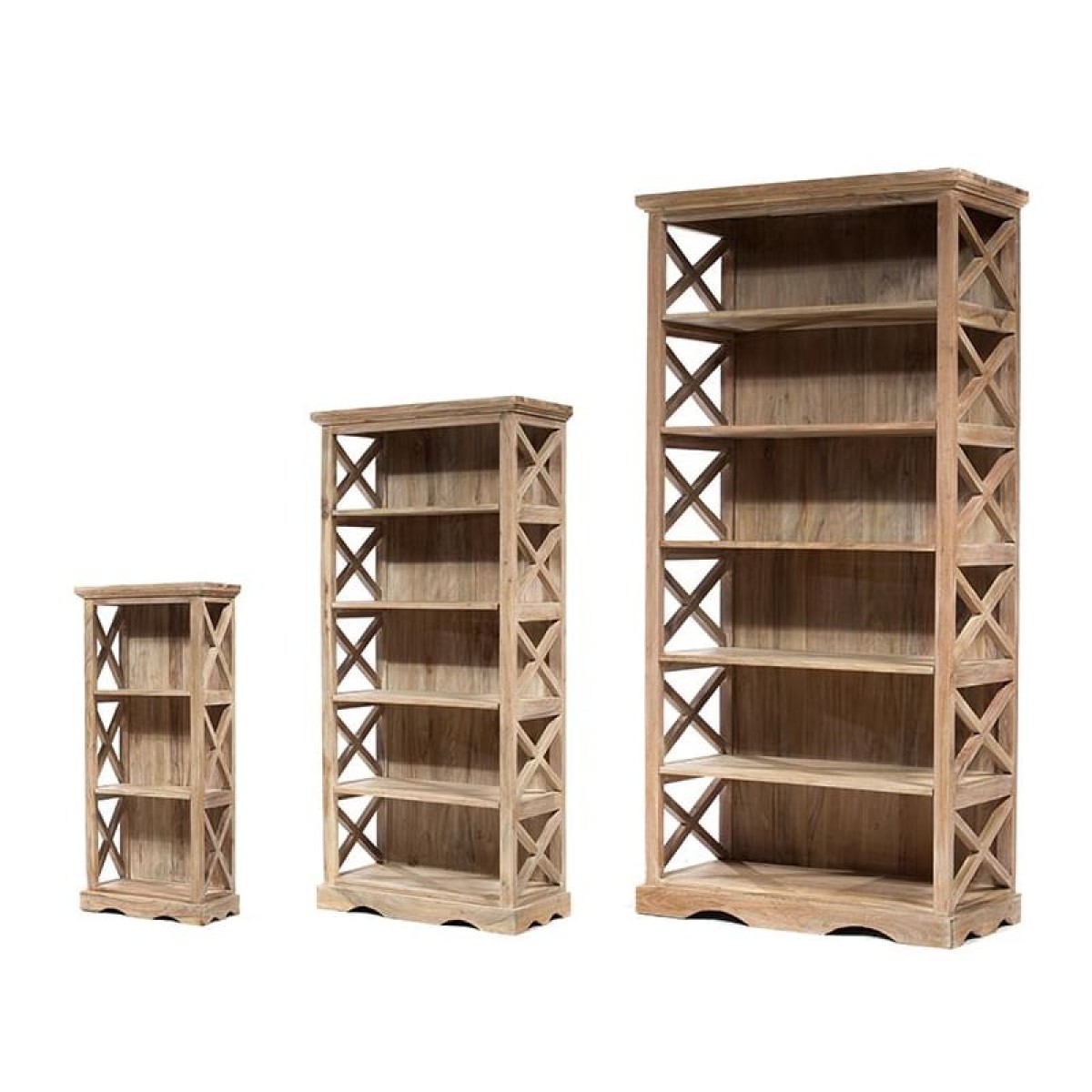 Artekko Brekri Βιβλιοθήκη Ξύλινη Σετ/3 (56x27x120)cm (72x33x150)cm (90x40x180)cm