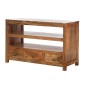 Artekko Attari Καφέ Έπιπλο Τηλεόρασης με 3 Συρτάρια από Ξύλο Teak (100x44.5x64.5)cm