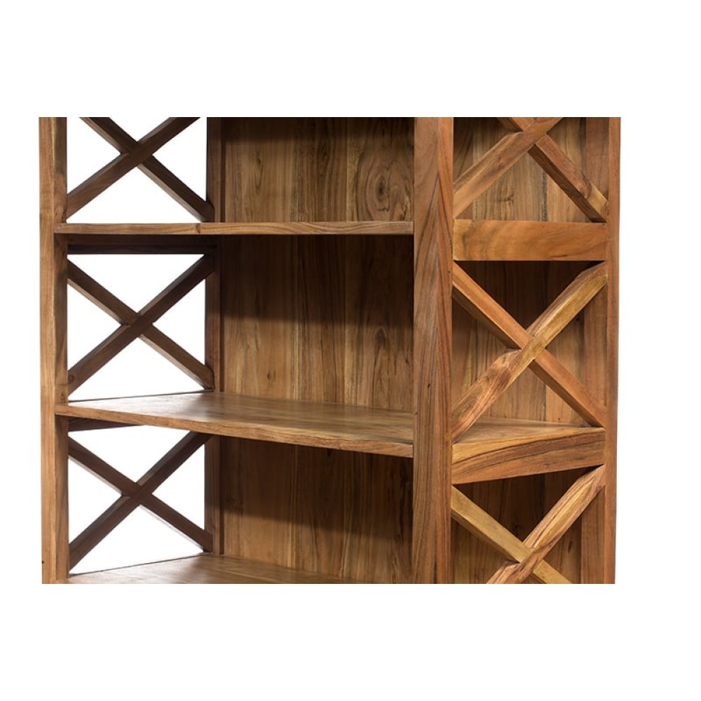 Artekko Attari Καφέ Βιβλιοθήκες από Ξύλο Teak (54x26x120)cm (72.5x33.5x150)cm (90x40x180)cm 3pcs