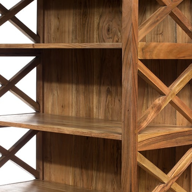 Artekko Vlutheim Βιβλιοθήκη Ξύλινη Φυσικό Χρώμα Σετ/3 (56x27x120)cm (72x33x150)cm (90x40x180)cm