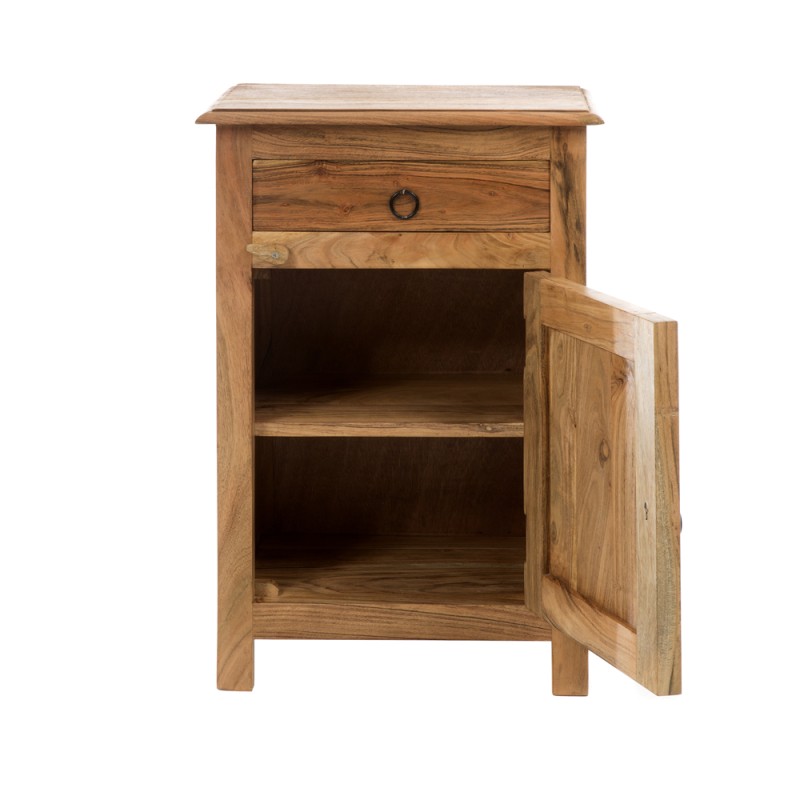 Artekko Attari Καφέ Κομοδίνο από Ξύλο Teak (45x32x66)cm