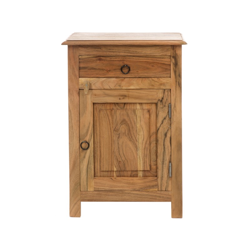 Artekko Attari Καφέ Κομοδίνο από Ξύλο Teak (45x32x66)cm