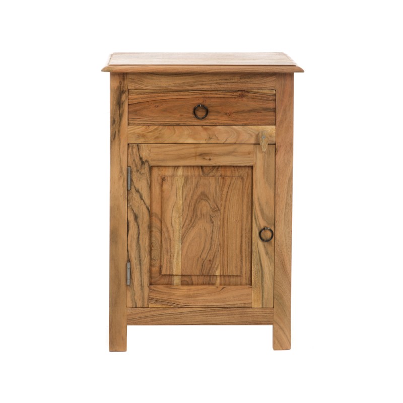 Artekko Attari Καφέ Κομοδίνο από Ξύλο Teak (45x32x66)cm