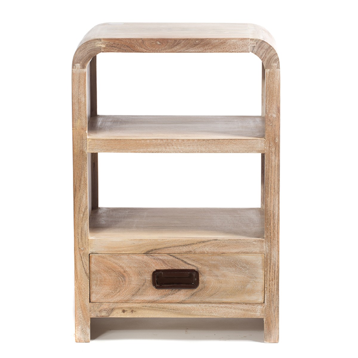 Artekko Attari Κομοδίνο σε Λευκή Πατίνα από Ξύλο Teak (40x30x60)cm