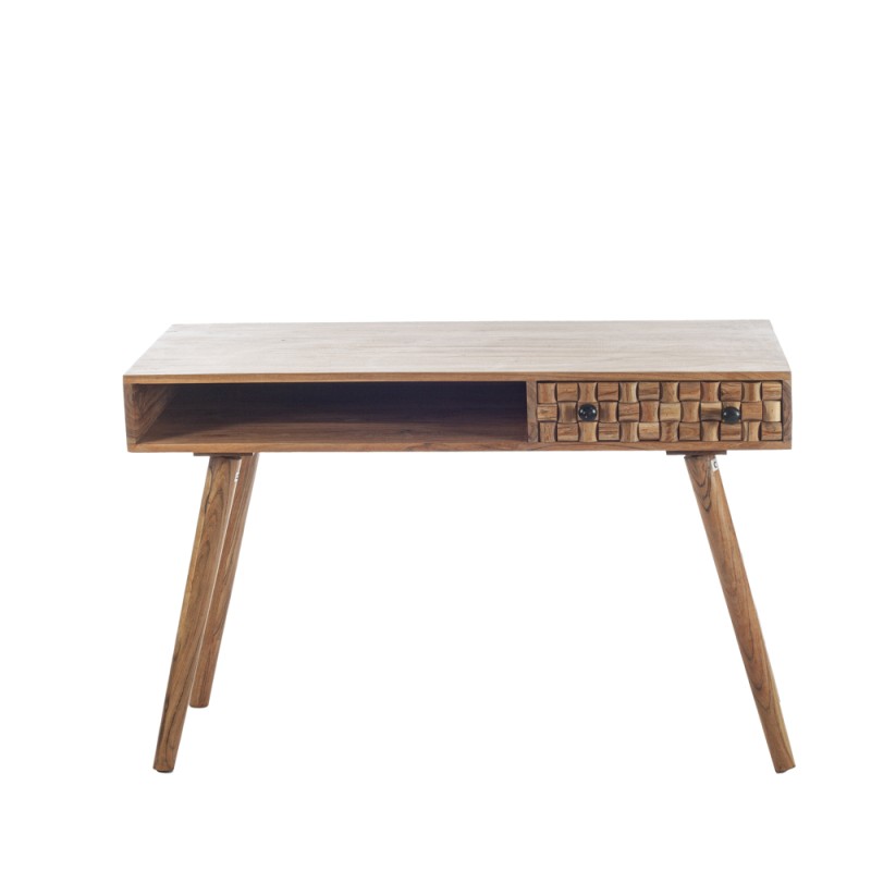 Artekko Attari Καφέ Κονσόλα Γραφείο από Ξύλο Teak (115x50x76.5)cm