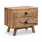 Artekko Attari Καφέ Κομοδίνο με 2 Συρτάρια από Ξύλο Teak (50x35.5x45.5)cm