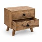 Artekko Attari Καφέ Κομοδίνο με 2 Συρτάρια από Ξύλο Teak (50x35.5x45.5)cm