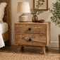 Artekko Attari Καφέ Κομοδίνο με 2 Συρτάρια από Ξύλο Teak (50x35.5x45.5)cm