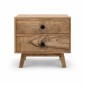 Artekko Attari Καφέ Κομοδίνο με 2 Συρτάρια από Ξύλο Teak (50x35.5x45.5)cm