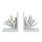 Artekko Coral Λευκοί Βιβλιοστάτες με Κοράλλι Ρητίνης (15.3x11.5x17.5)cm 2pcs