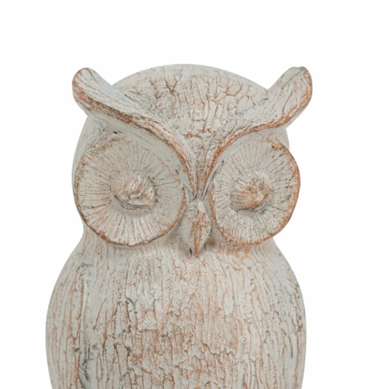 Artekko Owl Bookends Βιβλιοστάτες Ρητίνης με Κουκουβάγιες σε Λευκή Πατίνα (12x10x18)cm 2pcs