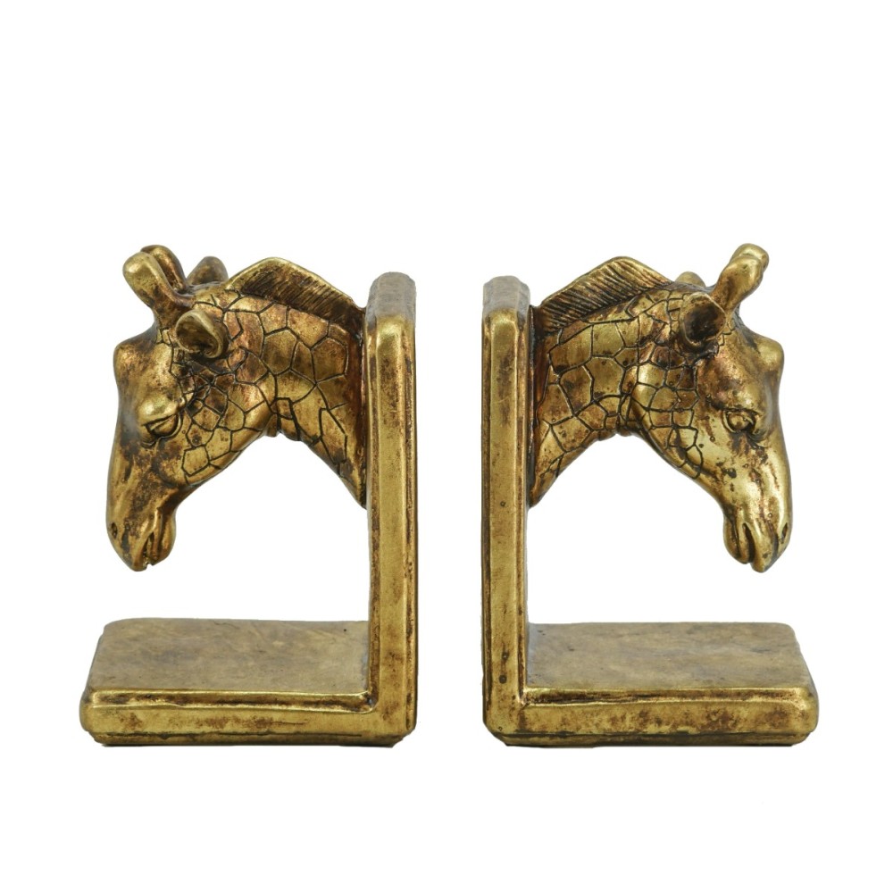 Artekko Bookends Χρυσοί Βιλιοστάτες Ρητίνης (11.7x10.5x17)cm 2pcs
