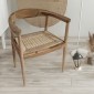 Artekko Munggur Ξύλινη Καρέκλα σε Φυσική Απόχρωση με Ψάθα (58x50x70)cm