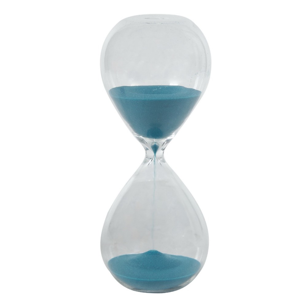 Artekko Hourglass Γυάλινη Διακοσμητική Κλεψύδρα με Μπλε Άμμο (7.5x7.5x20.3)cm