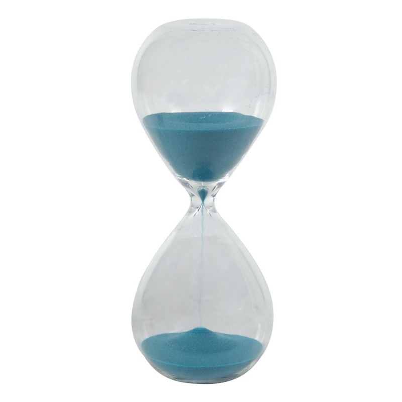 Artekko Hourglass Γυάλινη Διακοσμητική Κλεψύδρα με Μπλε Άμμο (7.5x7.5x20.3)cm