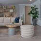 Artekko Cloud Λευκό Υφασμάτινο Μπουκλέ Σκαμπό με Αποθηκευτικό Χώρο (59x59x40)cm