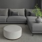 Artekko Cloud Λευκό Υφασμάτινο Μπουκλέ Σκαμπό (Φ80x41)cm
