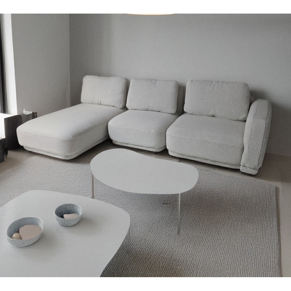 Artekko Cloud Μπεζ Υφασμάτινος Μπουκλέ Πολυμορφικός Γωνιακός Καναπές με 3 Ανεξάρτητα Κομμάτια (98x95x68)cm (80x93x68)cm (92x157x68)cm 3pcs