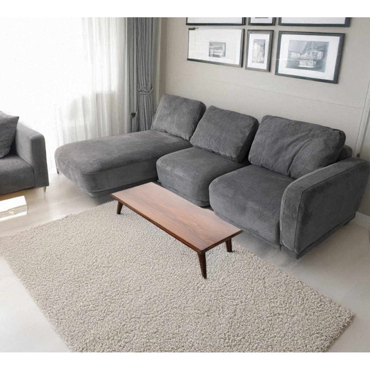 Artekko Cloud Γκρι Υφασμάτινος Πολυμορφικός Γωνιακός Καναπές με 3 Ανεξάρτητα Κομμάτια (98x95x68)cm (80x93x68)cm (92x157x68)cm 3pcs