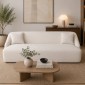 Artekko Novar Μπεζ Υφασμάτινος Τριθέσιος Καναπές (225x98x77)cm