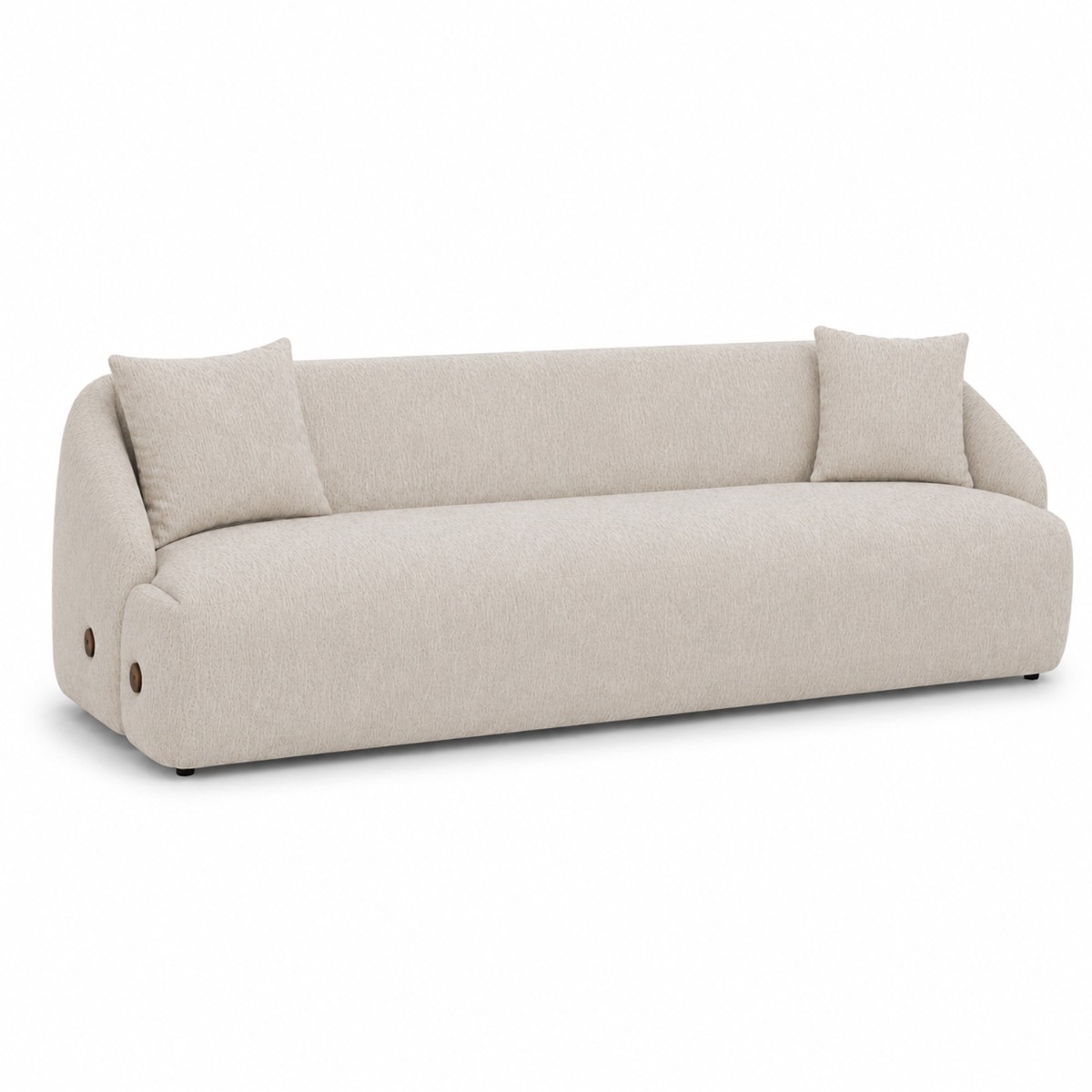 Artekko Novar Μπεζ Υφασμάτινος Τριθέσιος Καναπές (225x98x77)cm