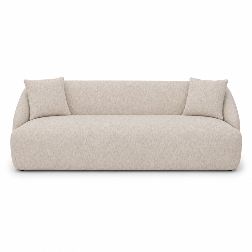 Artekko Novar Μπεζ Υφασμάτινος Τριθέσιος Καναπές (225x98x77)cm