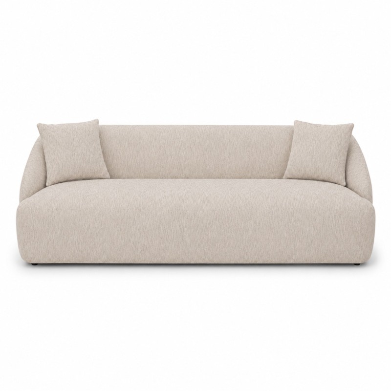 Artekko Novar Μπεζ Υφασμάτινος Τριθέσιος Καναπές (225x98x77)cm