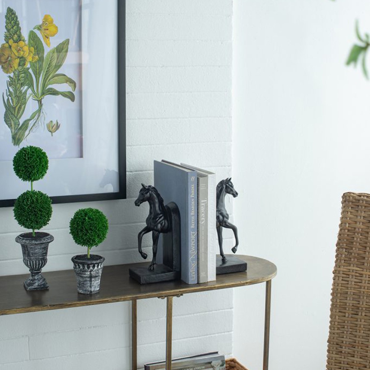 Artekko Bookends Βιβλιοστάτες Άλογα Ρητίνη  Μαύρο (12.7x10.2x26.7)cm Σετ/2